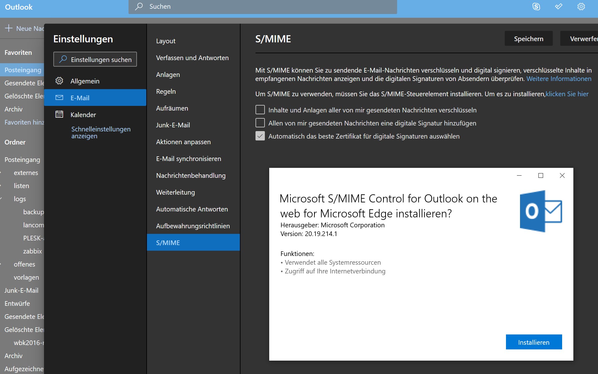 Office 365 endlich mit S/MIME in der Outlook Web App